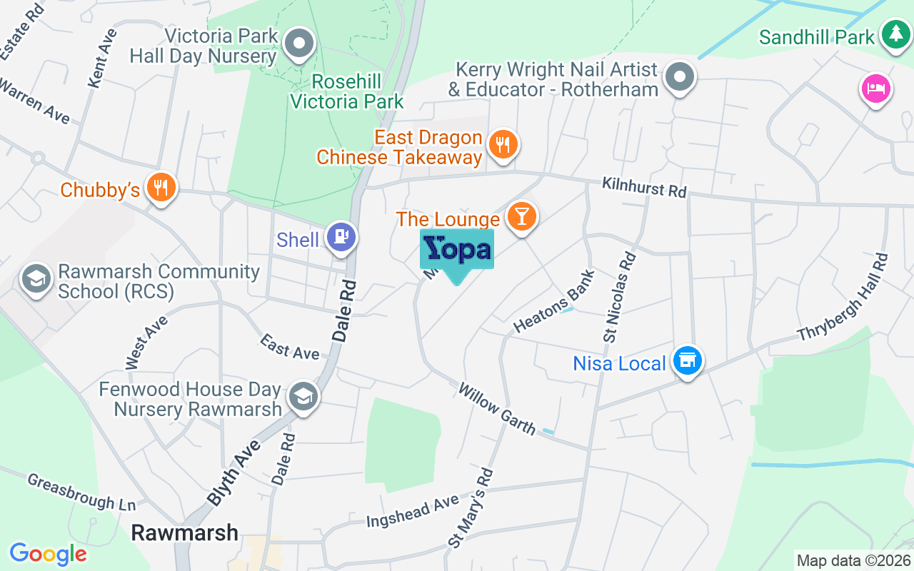 Map showing the location of S62 5RE