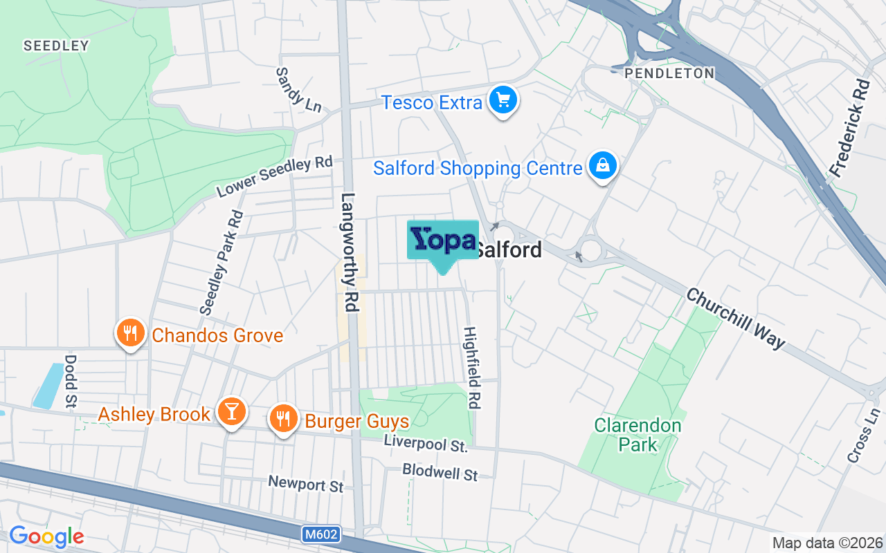 Map showing the location of M6 5DW