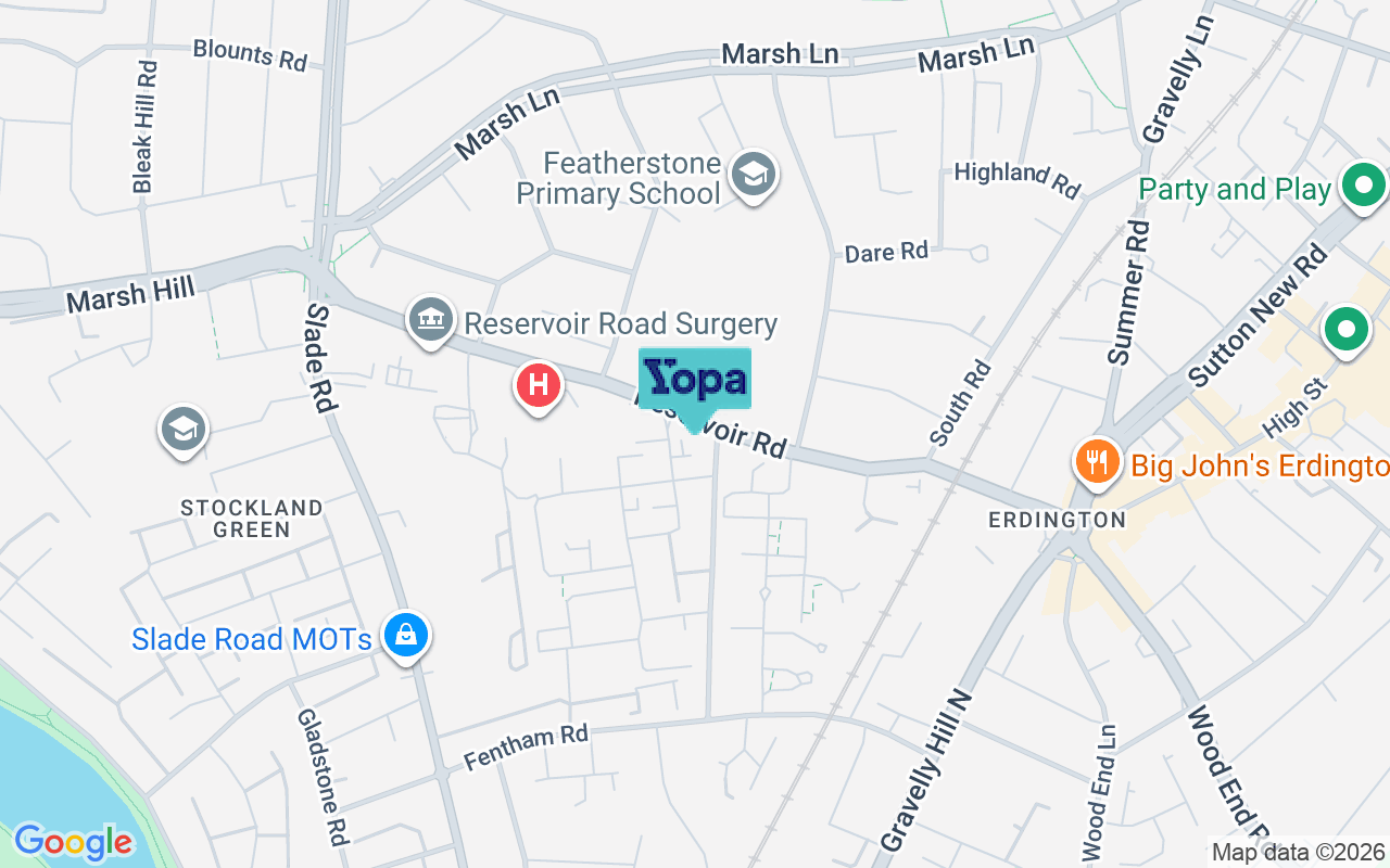 Map showing the location of B23 6GN