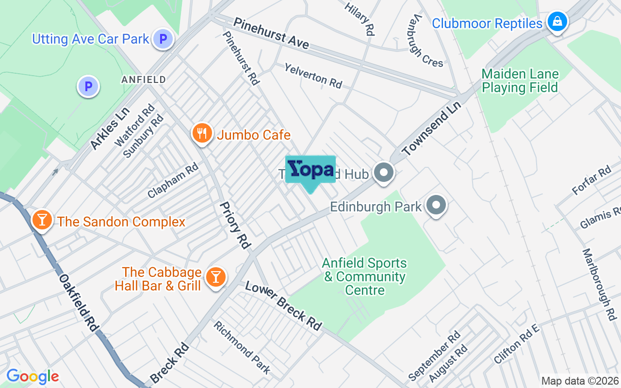 Map showing the location of L6 0BH