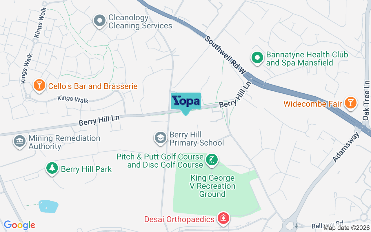 Map showing the location of NG18 4JP