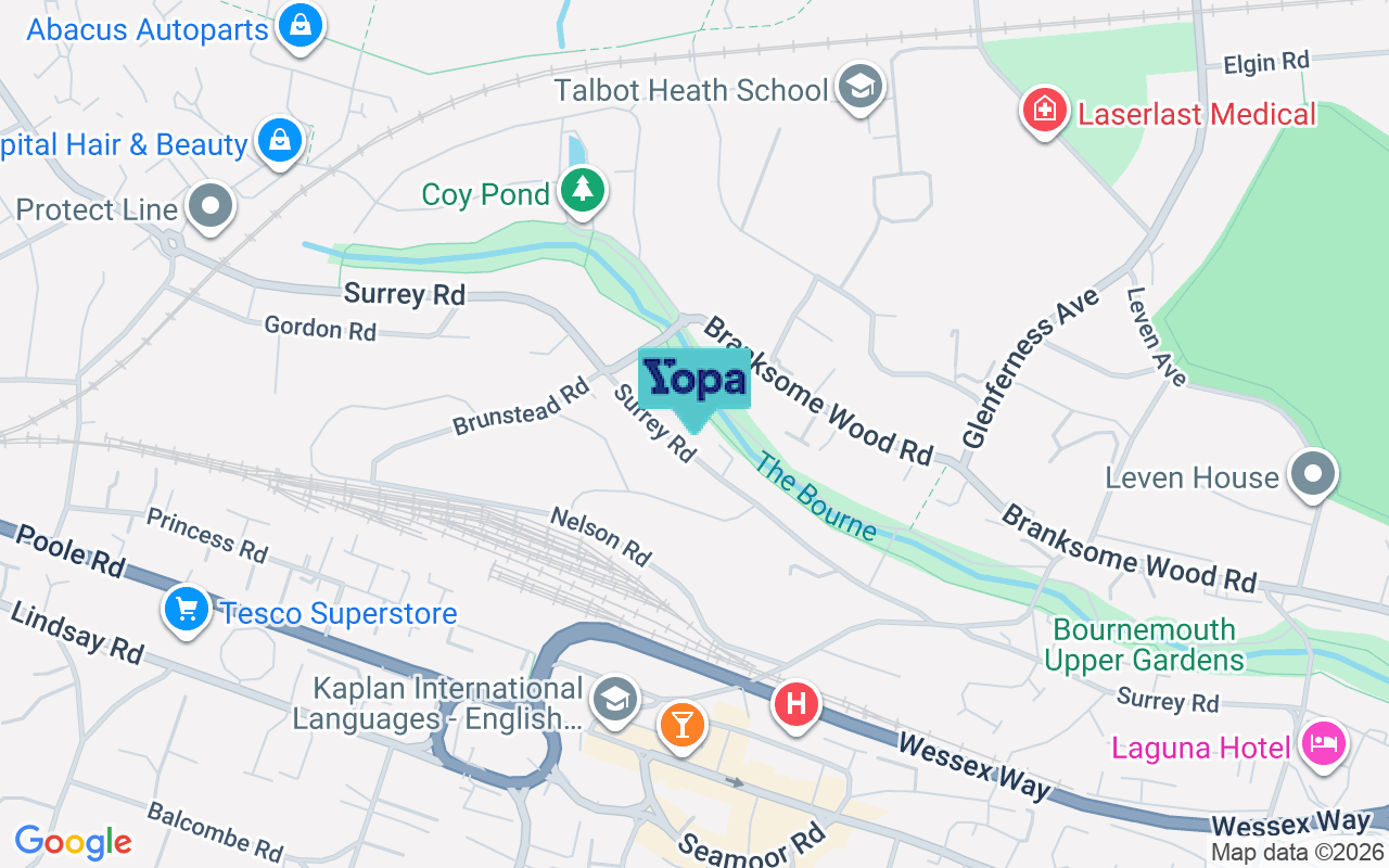Map showing the location of BH4 9HS