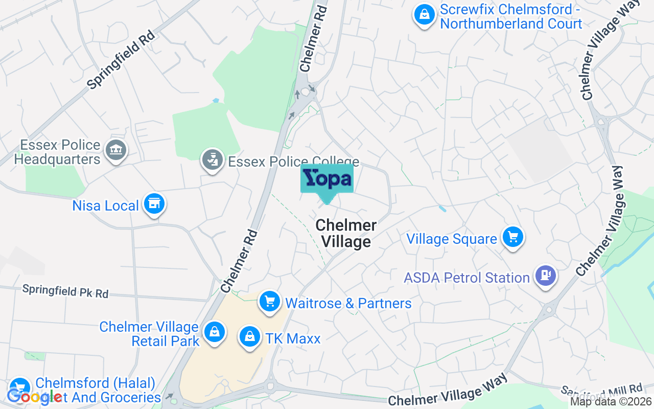 Map showing the location of CM2 6UB