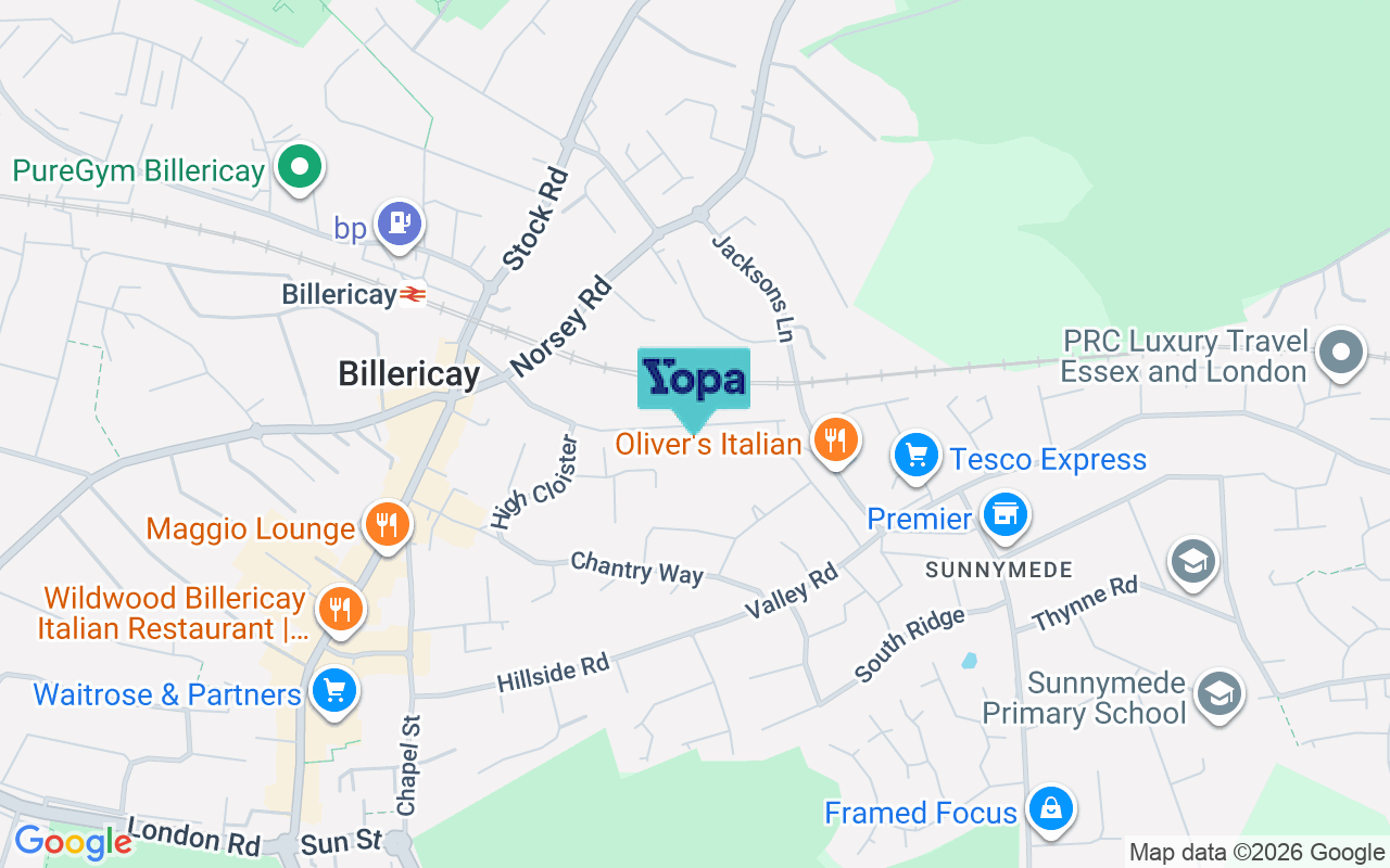 Map showing the location of CM11 2AE