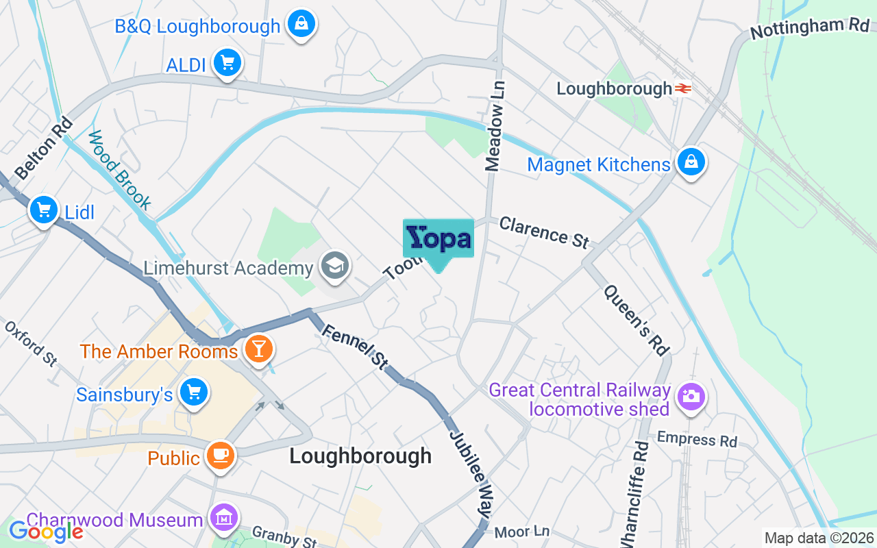 Map showing the location of LE11 1PL