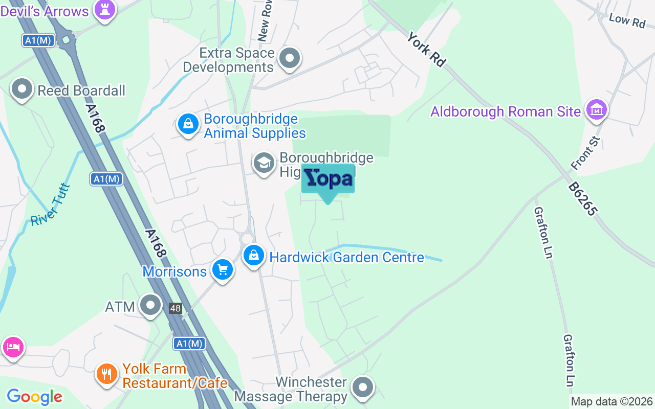 Map showing the location of YO51 9RE