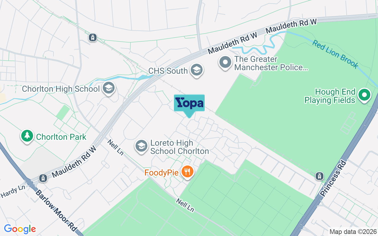 Map showing the location of M21 7UN