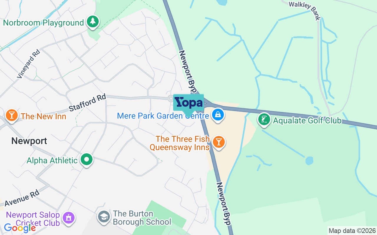 Map showing the location of TF10 7FQ