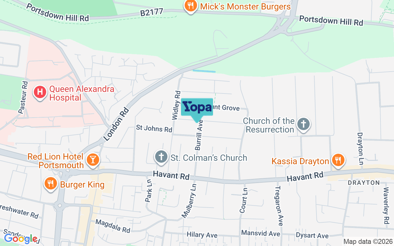 Map showing the location of PO6 2DZ
