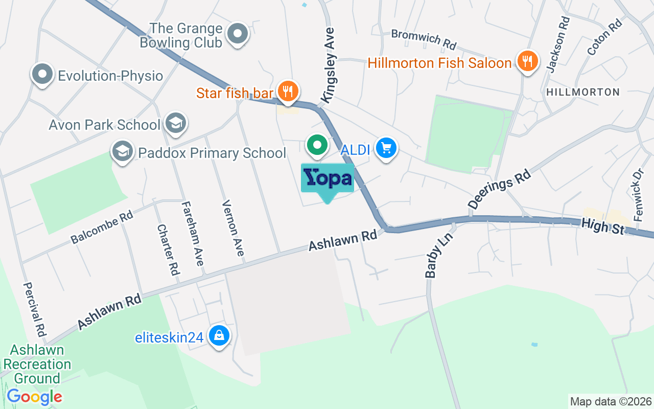 Map showing the location of CV22 5HB