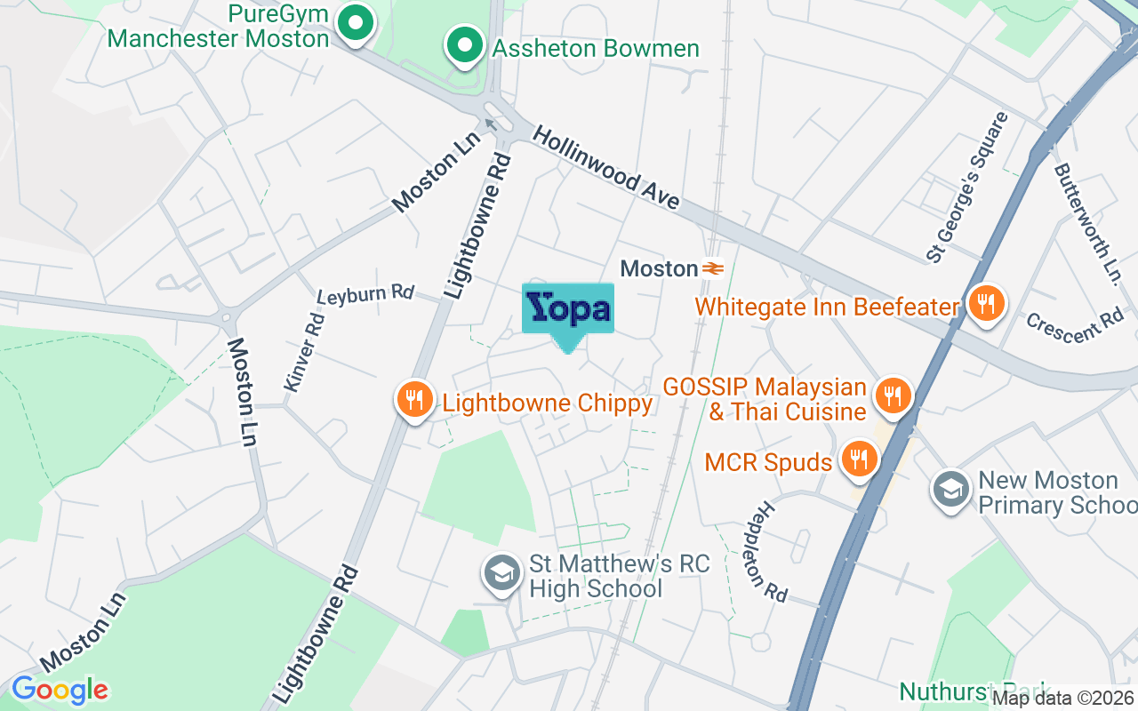 Map showing the location of M40 0EZ