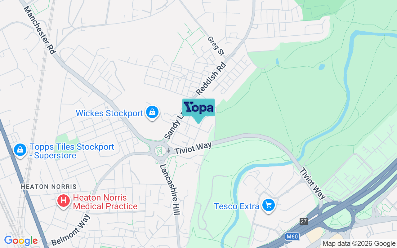 Map showing the location of SK5 7RF