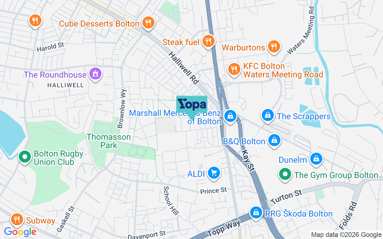 Map showing the location of BL1 2UT