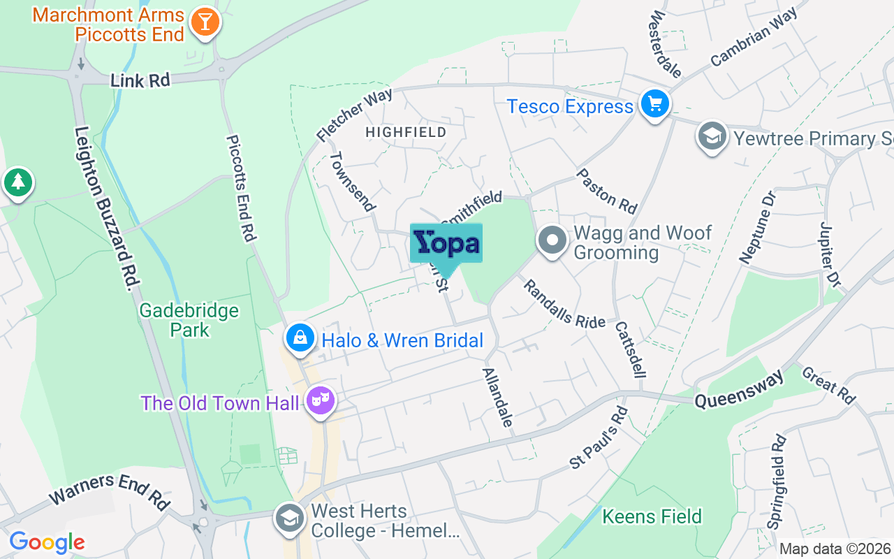 Map showing the location of HP2 5AD