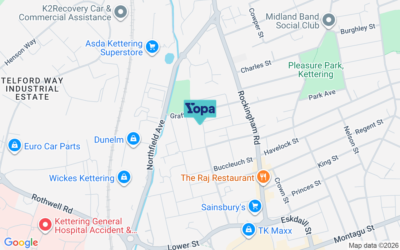 Map showing the location of NN16 9DJ