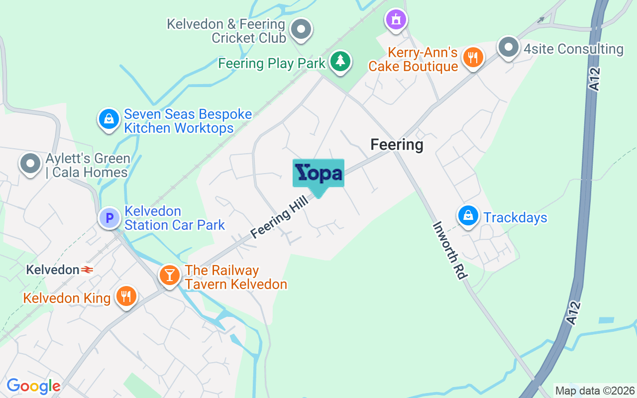 Map showing the location of CO5 9PX