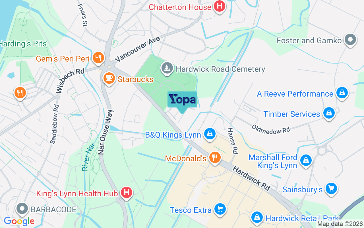 Map showing the location of PE30 4HU