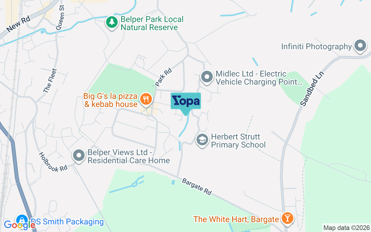 Map showing the location of DE56 1QD