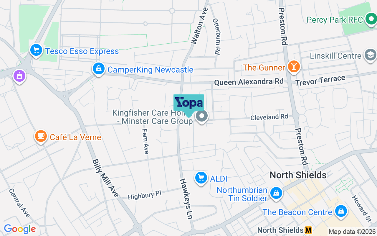 Map showing the location of NE29 0PF