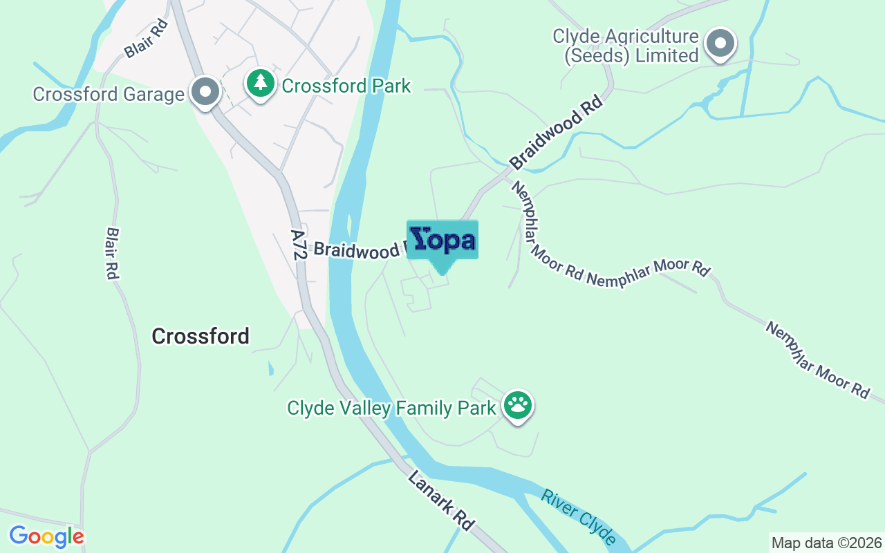 Map showing the location of ML8 5NP