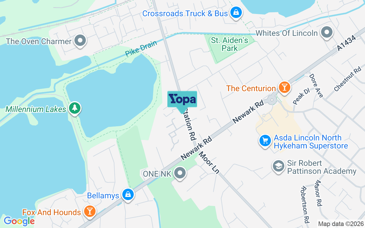 Map showing the location of LN6 9AQ
