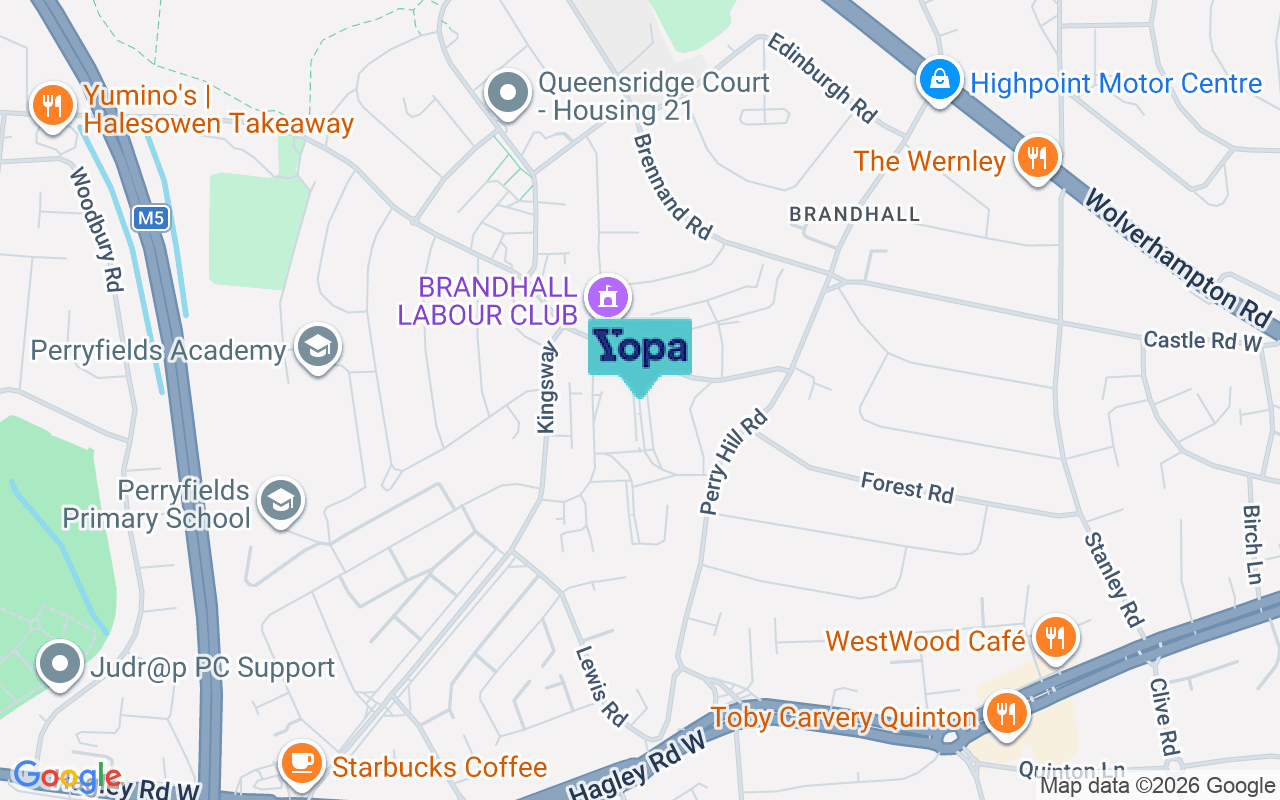 Map showing the location of B68 0AL