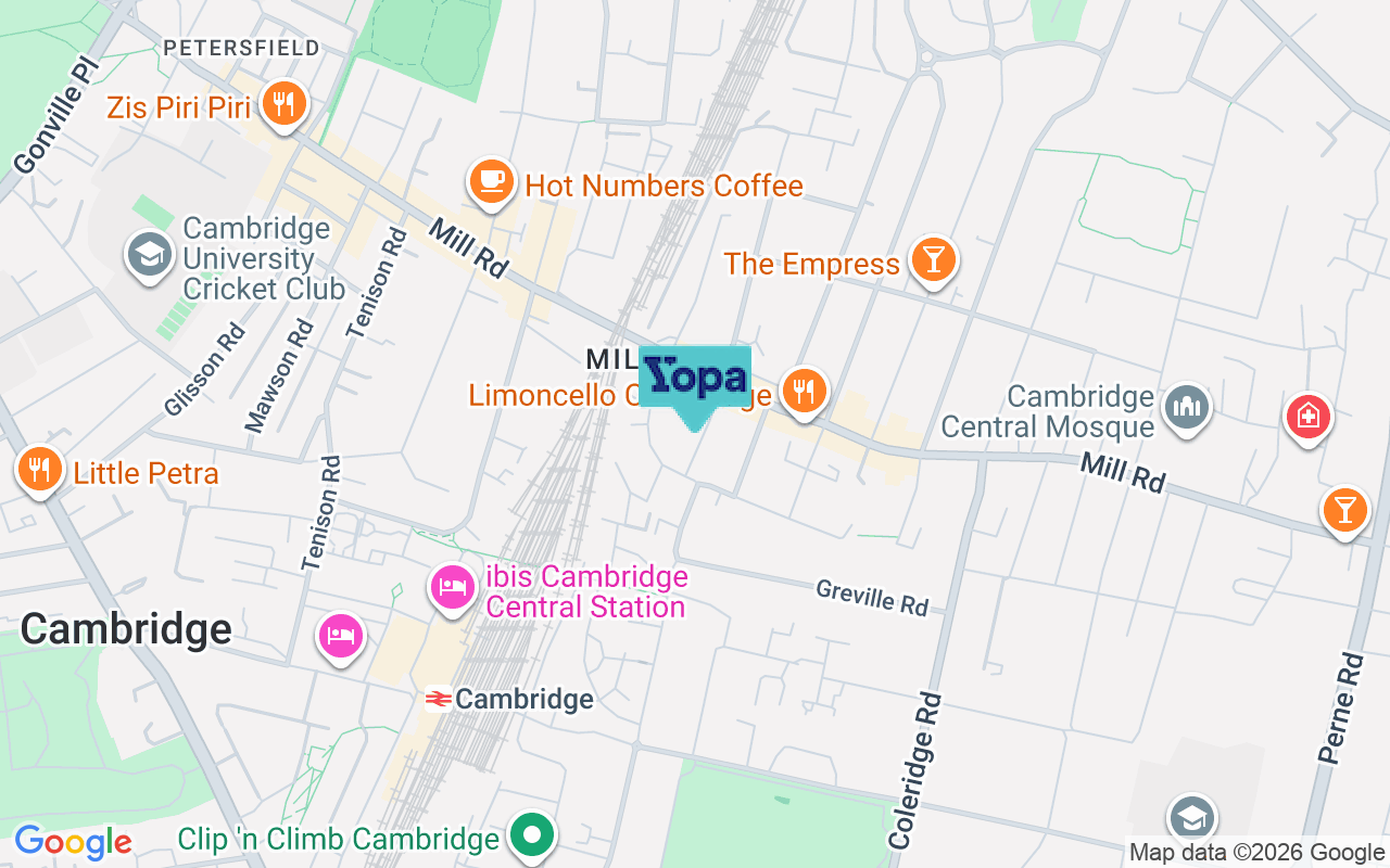 Map showing the location of CB1 3ND