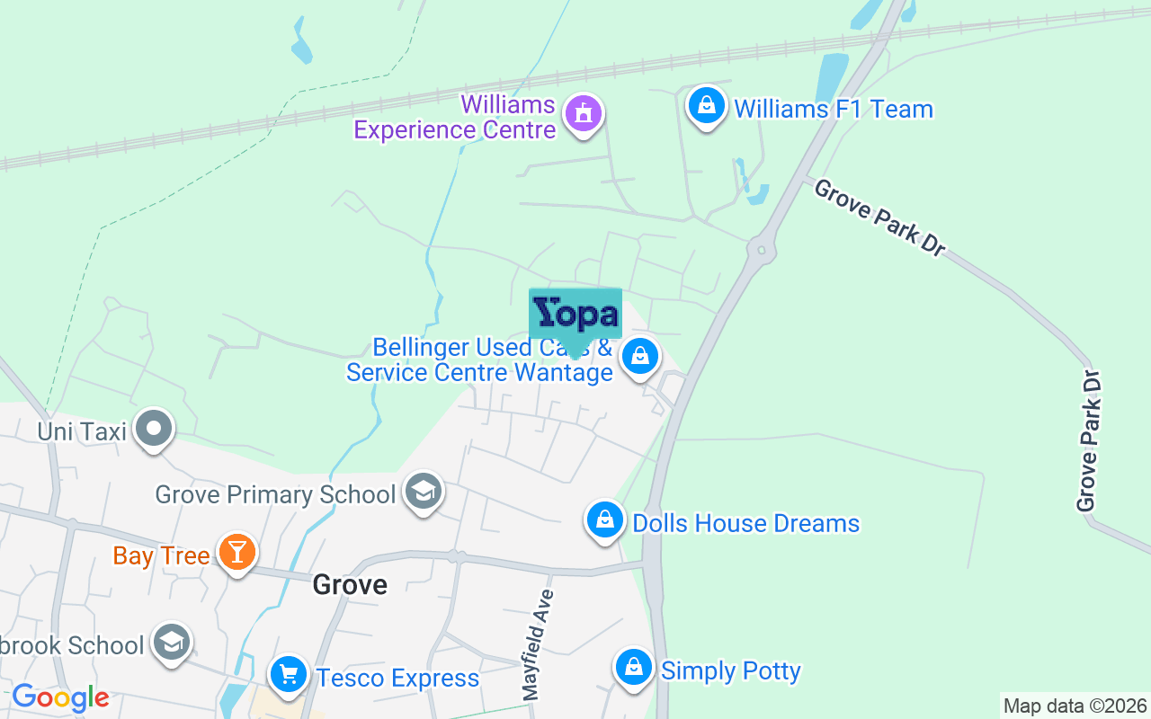 Map showing the location of OX12 7FL