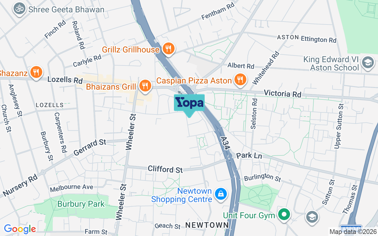 Map showing the location of B19 2NE