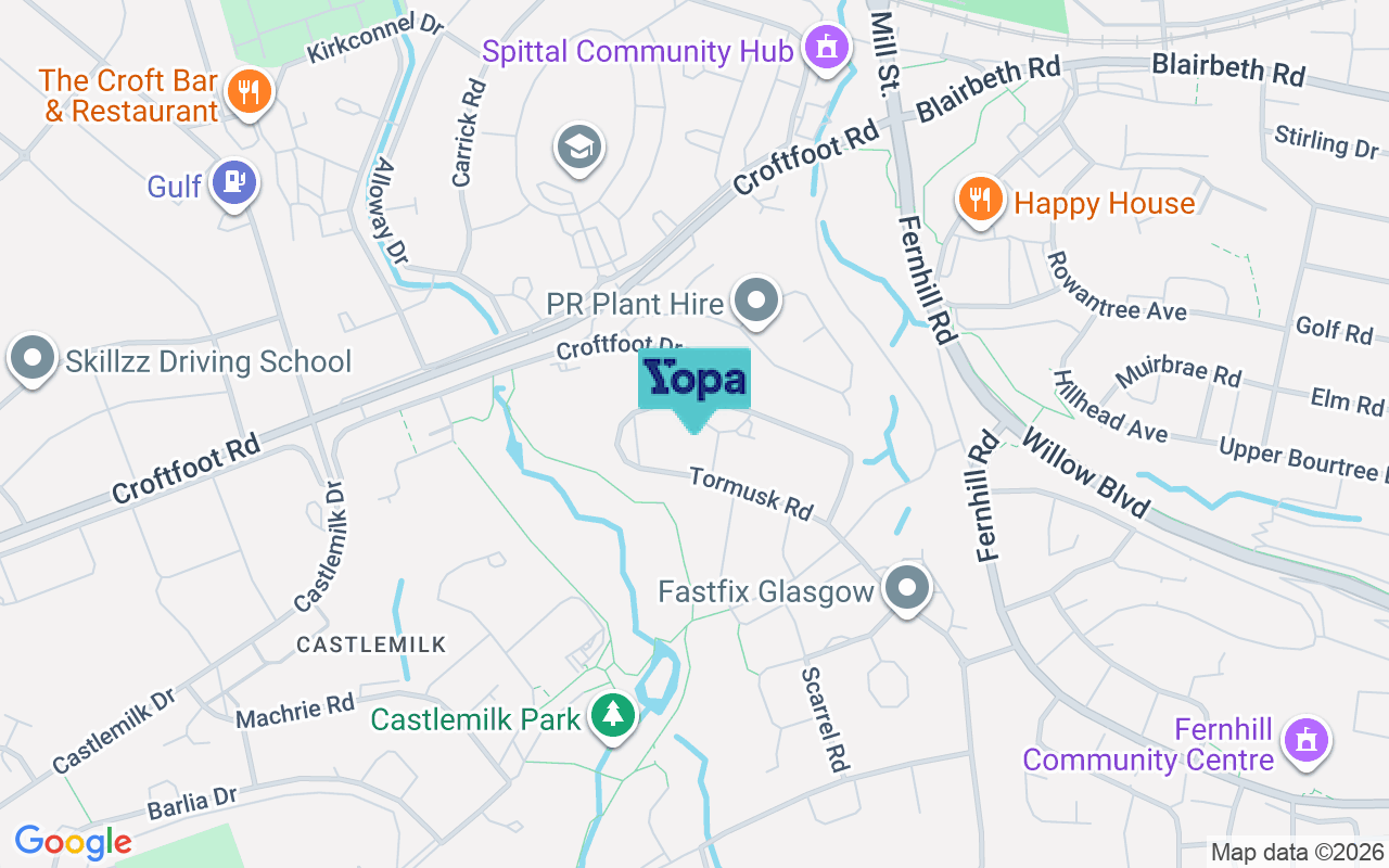 Map showing the location of G45 0BN
