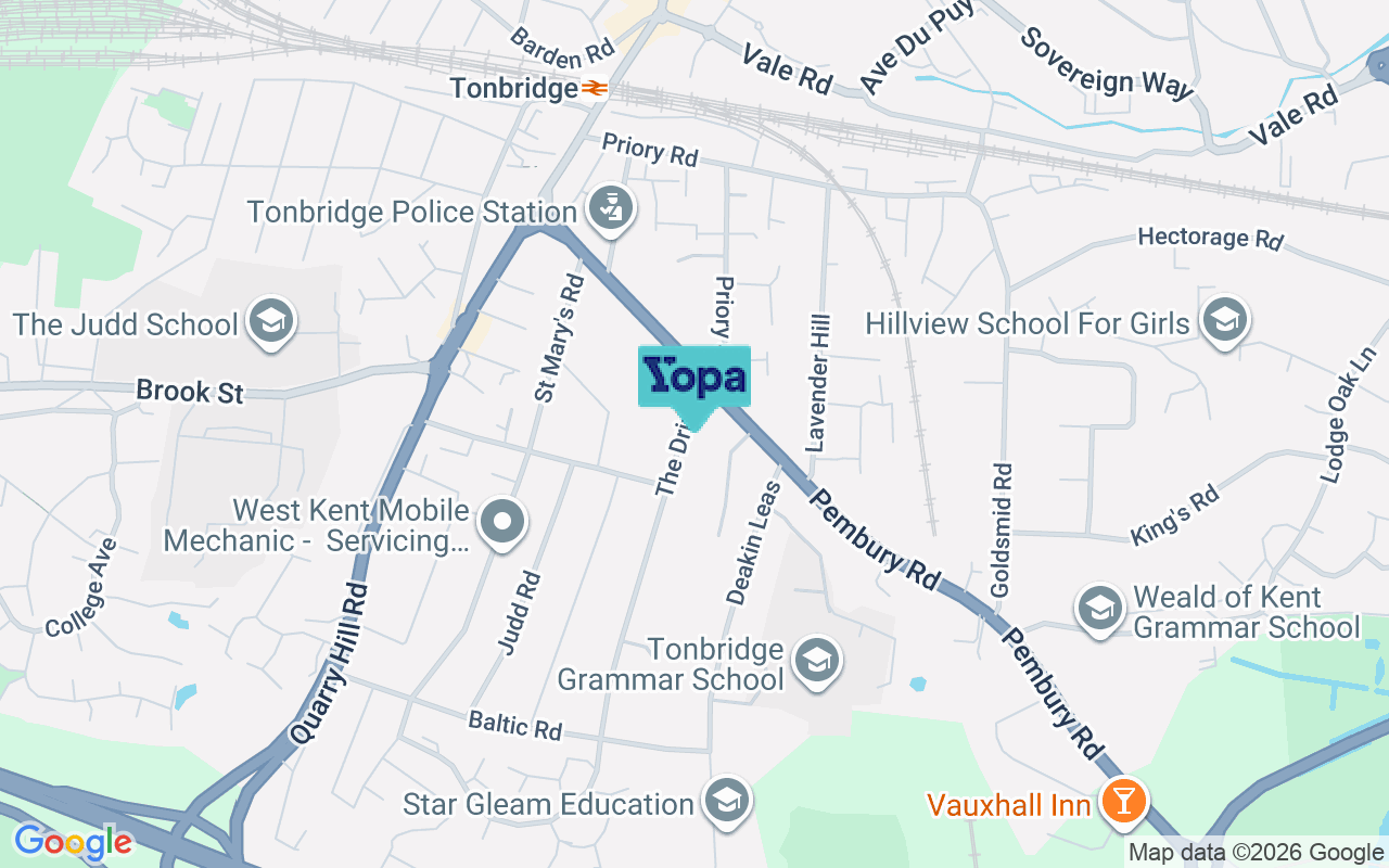 Map showing the location of TN9 2LP