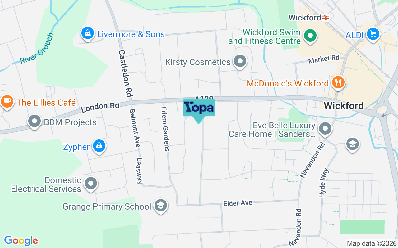Map showing the location of SS12 0AX