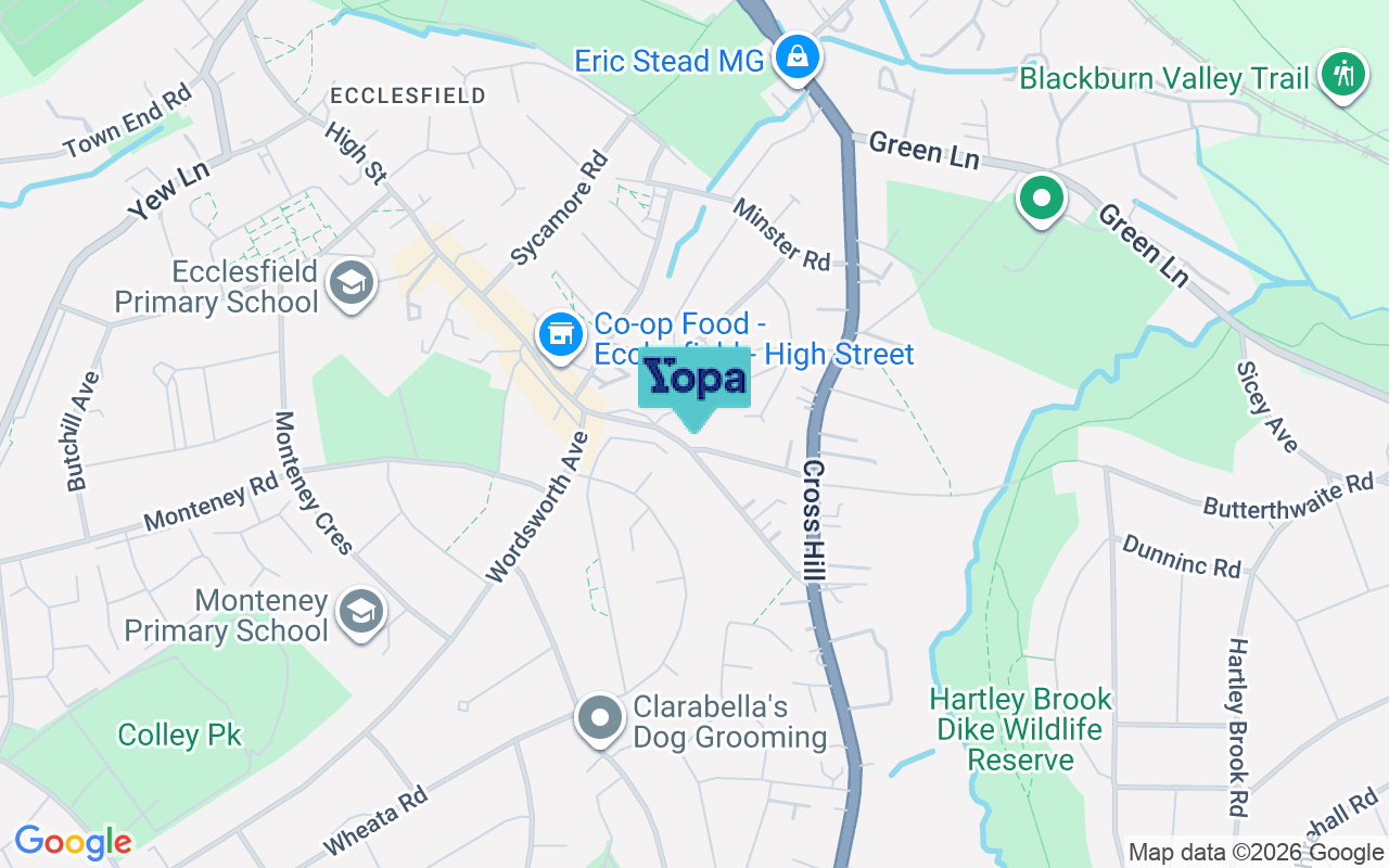 Map showing the location of S35 9XB