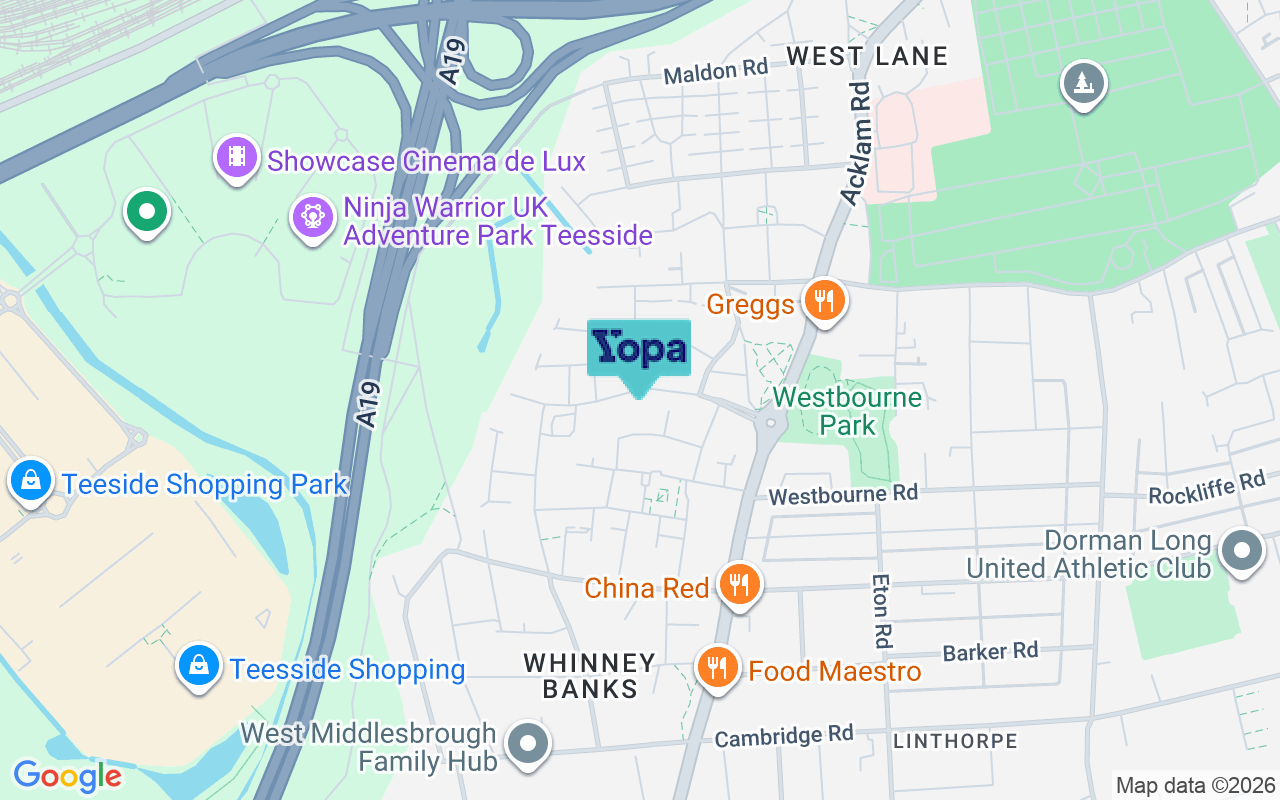 Map showing the location of TS5 4GE