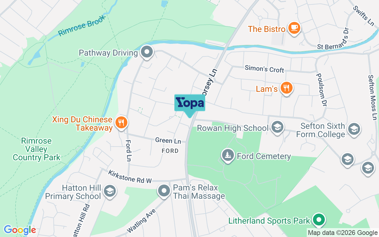Map showing the location of L21 0DG