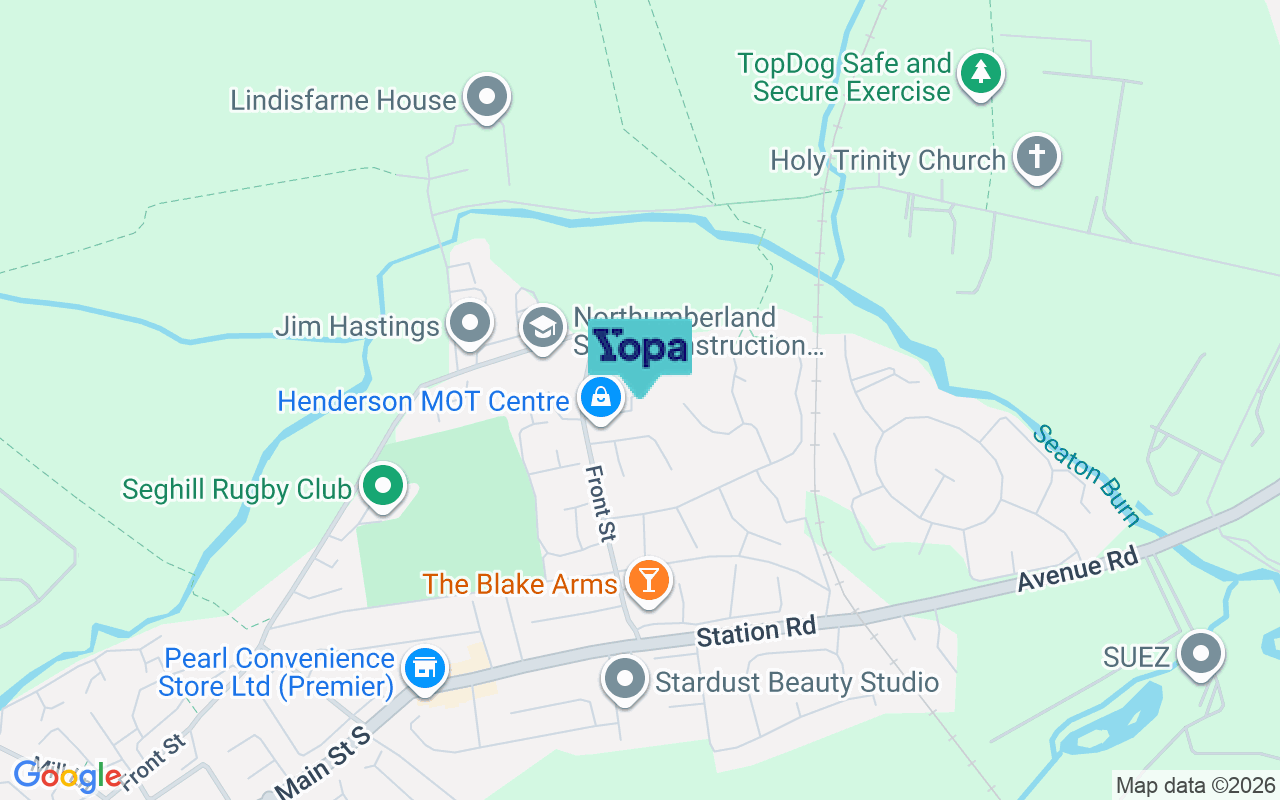 Map showing the location of NE23 7UG