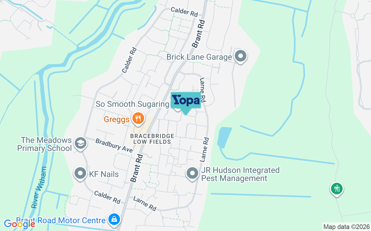 Map showing the location of LN5 9UG