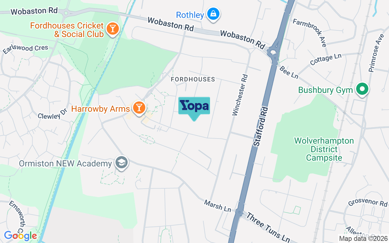 Map showing the location of WV10 6QY