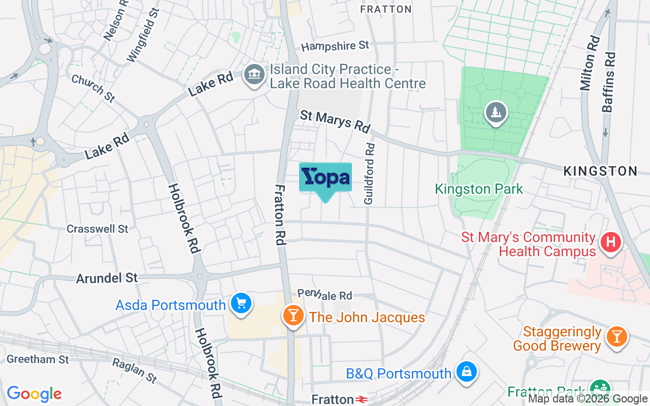 Map showing the location of PO1 5JH