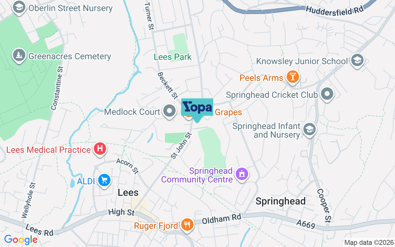 Map showing the location of OL4 4NF