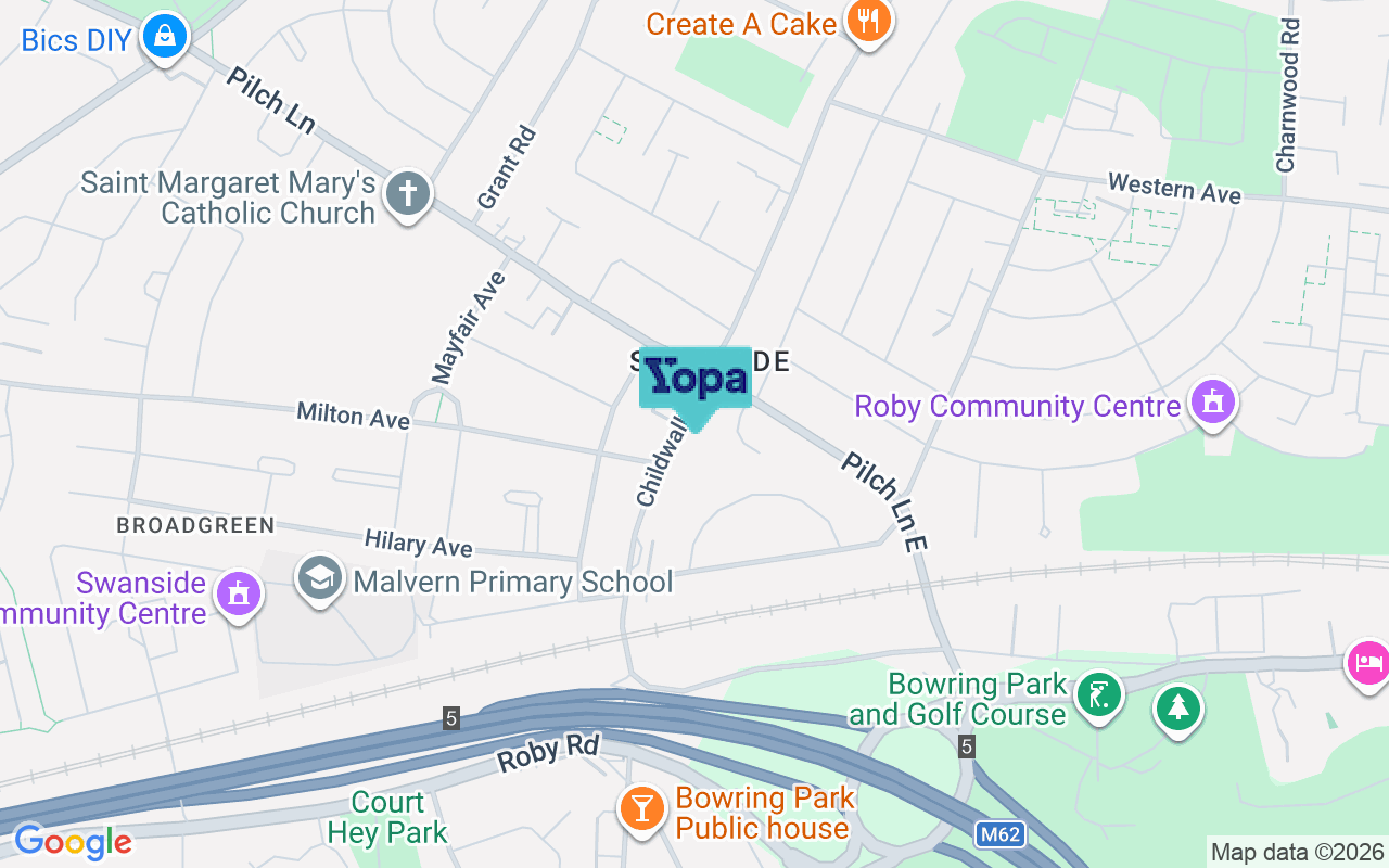 Map showing the location of L14 6TY