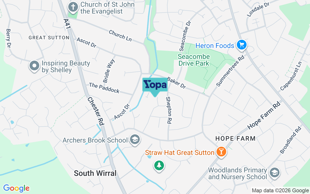 Map showing the location of CH66 4SE