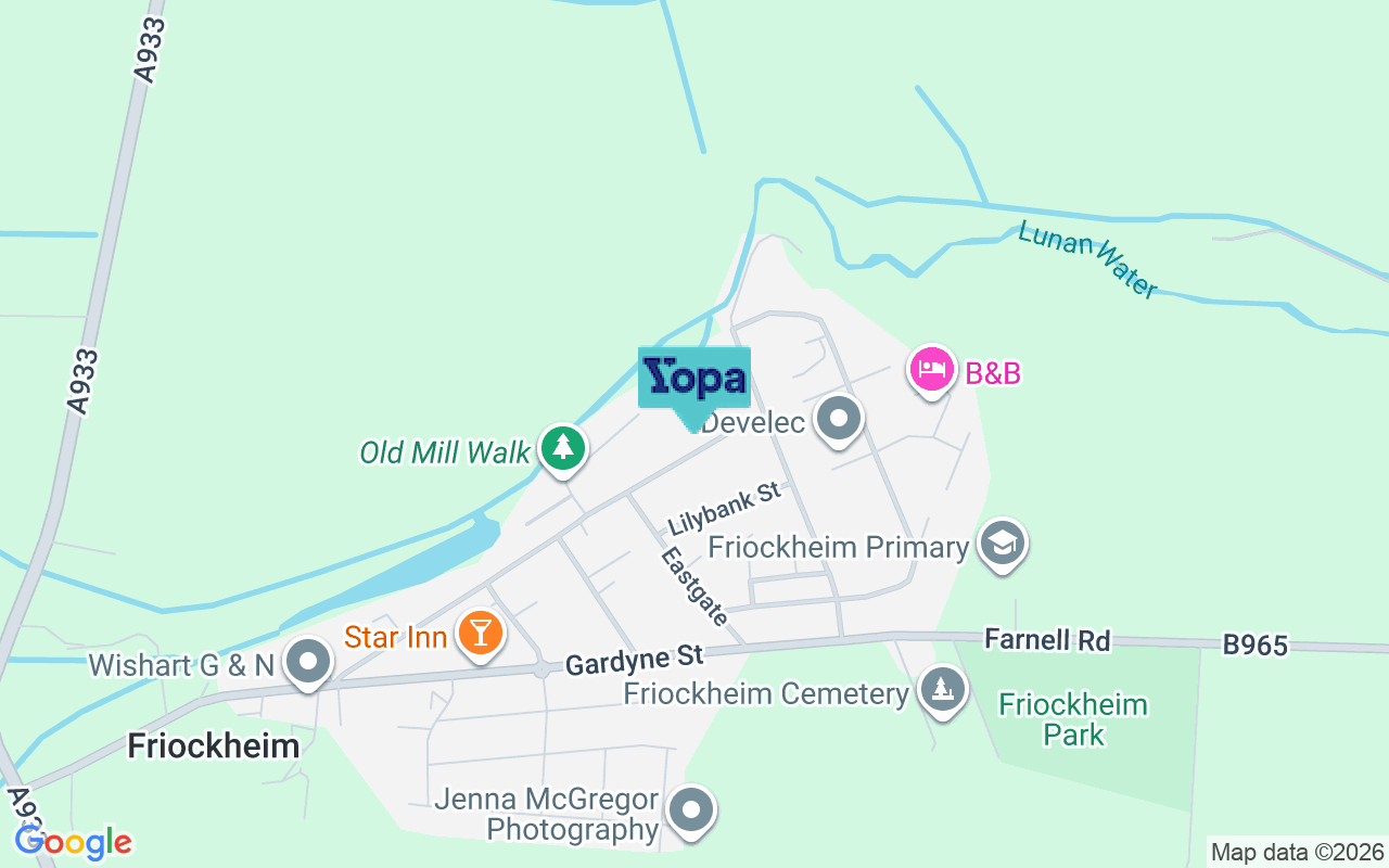 Map showing the location of DD11 4TR
