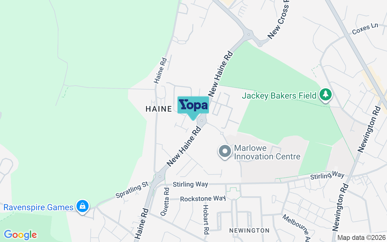 Map showing the location of CT12 5LT