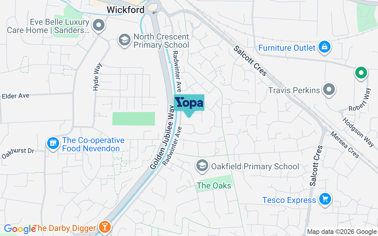Map showing the location of SS12 9HU