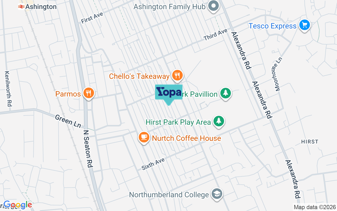 Map showing the location of NE63 0QP
