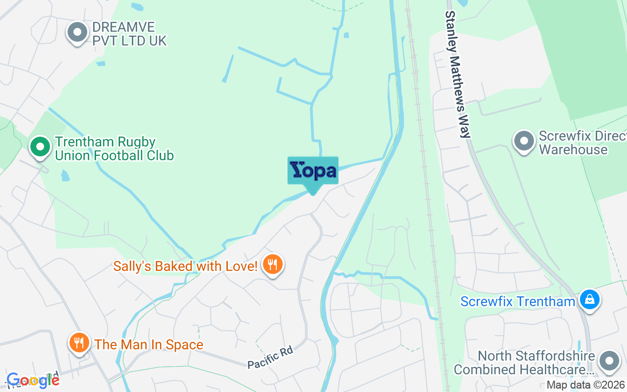 Map showing the location of ST4 8TE