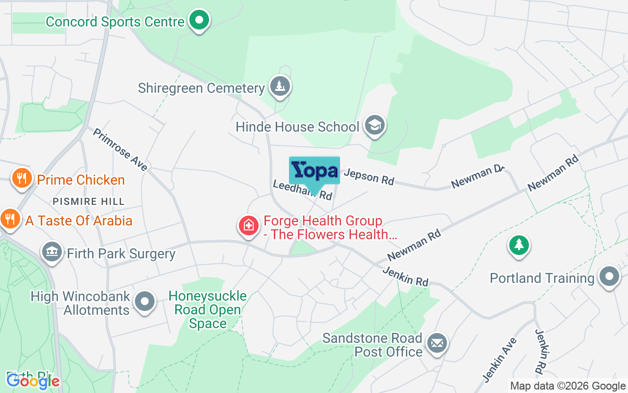 Map showing the location of S5 6AH