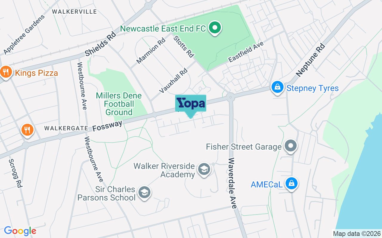 Map showing the location of NE6 4UW