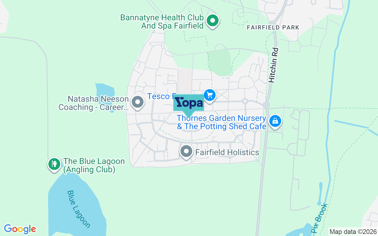 Map showing the location of SG5 4GQ